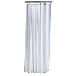 Bílý sprchový závěs s detaily v krémové barvě Zone Drops