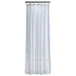 Bílý sprchový závěs s detaily v petrolejově zelené barvě Zone Drops