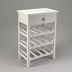 Bílý stojan na víno z dřeva Pulownia Simla Provence