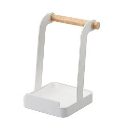 Bílý stojánek na pokličku a vařečku Yamazaki Tosca