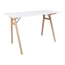 Bílý stůl s hnědýma nohama House Nordic Vojens Desk, délka 120 cm