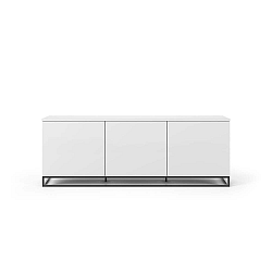 Bílý televizní stolek s černými kovovými nohami TemaHome Join, 180 x 65 cm