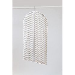 Bílý textilní závěsný obal na šaty Compactor Clear, délka 100 cm