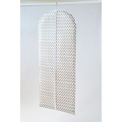 Bílý textilní závěsný obal na šaty Compactor Clear, délka 137 cm
