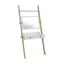 Bílý toaletní stojan s šuplíkem a zrcadlem Ragaba Leno