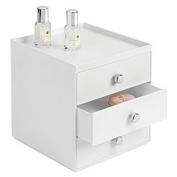 Bílý úložný box s 3 šuplíky InterDesign, výška 18  cm