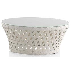 Bílý zahradní konferenční stolek Geese Ribbon, ⌀ 80 cm