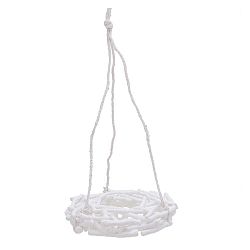 Bílý závěsný dekorativní dřevěný věneček InArt Wreath