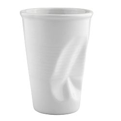 Bílý zmačkaný porcelánový hrnek KJ Collection, 200 ml