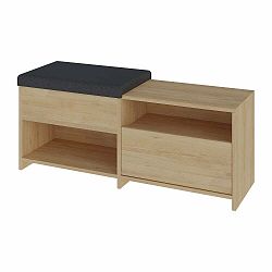 Botník v dekoru dubu s lavicí v přírodní barvě Romi – Marckeric