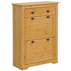 Botník z borovicového dřeva se zásuvkou a 2 výklopy Støraa Lando