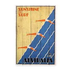 Cedule z borovicového dřeva Really Nice Things Australia, 60 x 40 cm