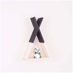 Černá dřevěná nástěnná polička North Carolina Scandinavian Home Decors Teepee