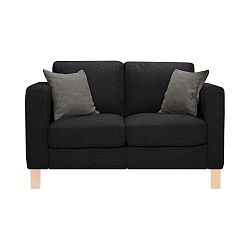 Černá dvoumístná pohovka se 2 antracitově šedými polštáři Stella Cadente Canoa