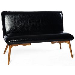 Černá dvoumístná pohovka ze syntentické kůže Simla Dungeon