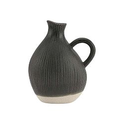 Černá kameninová váza A Simple Mess Tyst, výška 18 cm