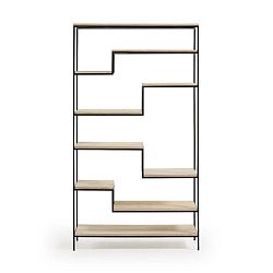 Černá knihovna s policemi z mangového dřeva La Forma Pyke