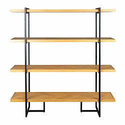 Černá knihovna v dekoru exotického dřeva 140x146 cm Class - Dutchbone