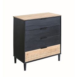 Černá komoda s detaily v přírodní barvě Black Dresser
