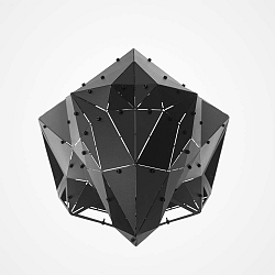 Černá kovová závěsná dekorace vhodná i do exteriéru Geo Agillo