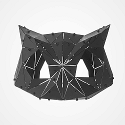 Černá kovová závěsná dekorace vhodná i do exteriéru Geo Owl