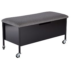Černá lavice s úložným prostorem na kolečkách RGE Sture