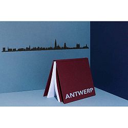Černá nástěnná dekorace se siluetou města The Line Antwerp XL