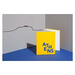 Černá nástěnná dekorace se siluetou města The Line Athens