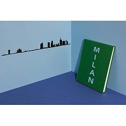 Černá nástěnná dekorace se siluetou města The Line Milan