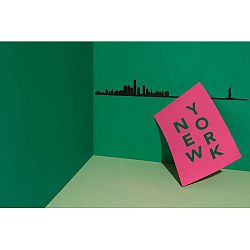 Černá nástěnná dekorace se siluetou města The Line New York