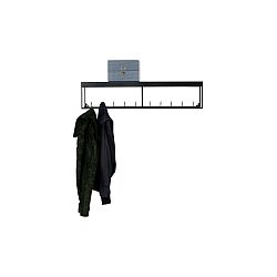 Černá nástěnná police s 10 háčky De Eekhoorn Meert