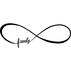 Černá nástěnná samolepka LineArtistica Family Infinito, 60 x 20 cm