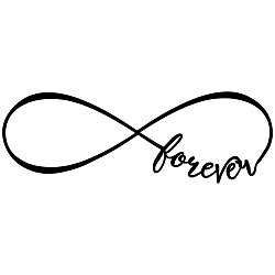 Černá nástěnná samolepka LineArtistica Infinito Forever, 60 x 20 cm