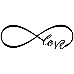 Černá nástěnná samolepka LineArtistica Infinito Love, 60 x 20 cm