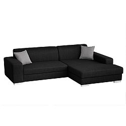 Černá pohovka Florenzzi Catalani s lenoškou na pravé straně