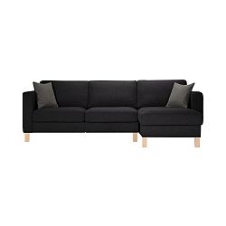 Černá pohovka s lenoškou na pravé straně Stella Cadente Maison Canoa