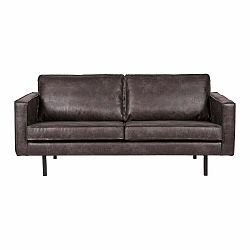 Černá pohovka s potahem z recyklované kůže BePureHome Rodeo, 190 cm