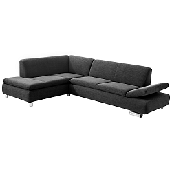 Černá rohová pohovka s nastavitelnou područkou Max Winzer Terrence, levý roh
