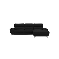 Černá rozkládací rohová pohovka Windsor & Co Sofas Omega, pravý roh