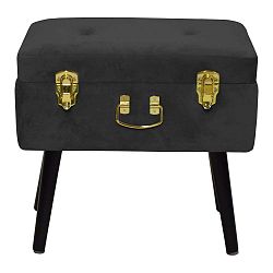 Černá sametová úložná komoda RGE Matteus, 50 x 35 cm