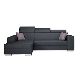 Černá sedačka s růžovými polštáři Interieur De Famille Paris Tresor, levý roh