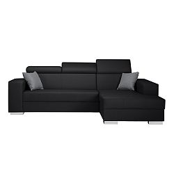 Černá sedačka se šedými polštáři Interieur De Famille Paris Tresor, pravý roh