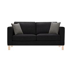 Černá trojmístná pohovka se 2 antracitově šedými polštáři Stella Cadente Canoa