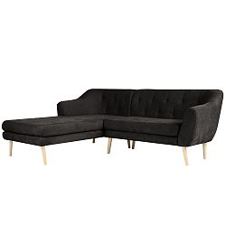 Černá trojmístná rohová pohovka Scandizen Lola, levý roh