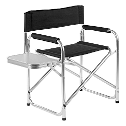 Černá zahradní skládací židle s poličkou Premier Housewares Hanna