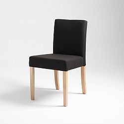 Černá židle s přírodními nohami Custom Form Wilton