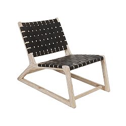 Černá židle z dřeva mindi a kravské kůže Santiago Pons Tony