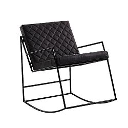 Černé houpací křeslo z kůže a oceli Furnhouse Riyadh