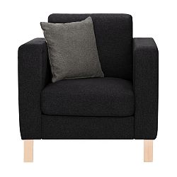 Černé křeslo s antracitově šedým polštářem Stella Cadente Canoa