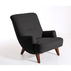 Černé křeslo s tmavě hnědými nohami Max Winzer Brandford